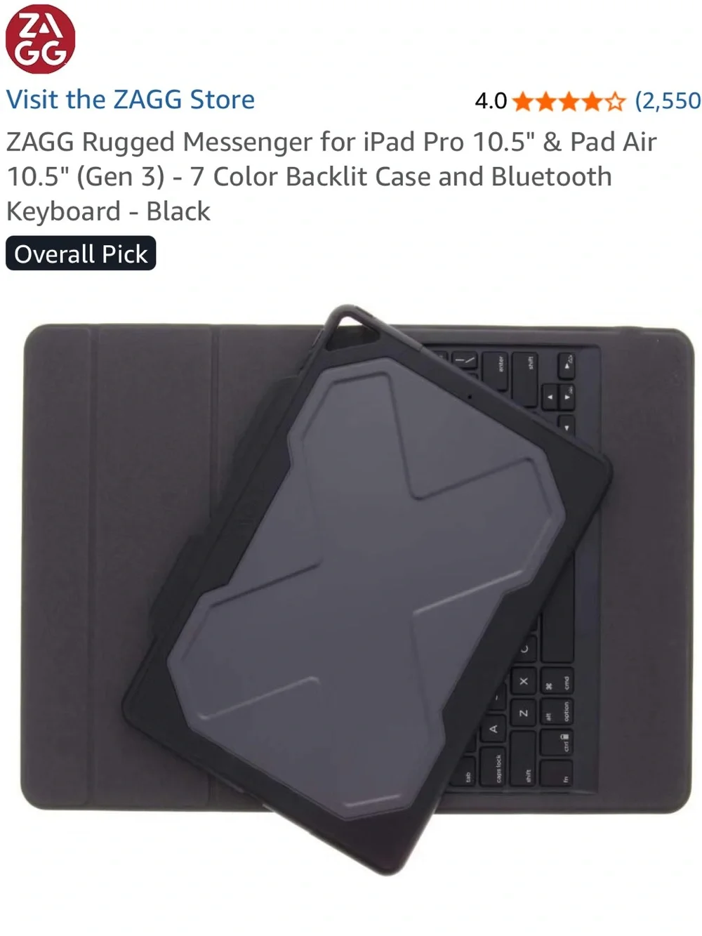 Apple Pencil & ZAGG Rugged Messenger for iPad Pro 10.5